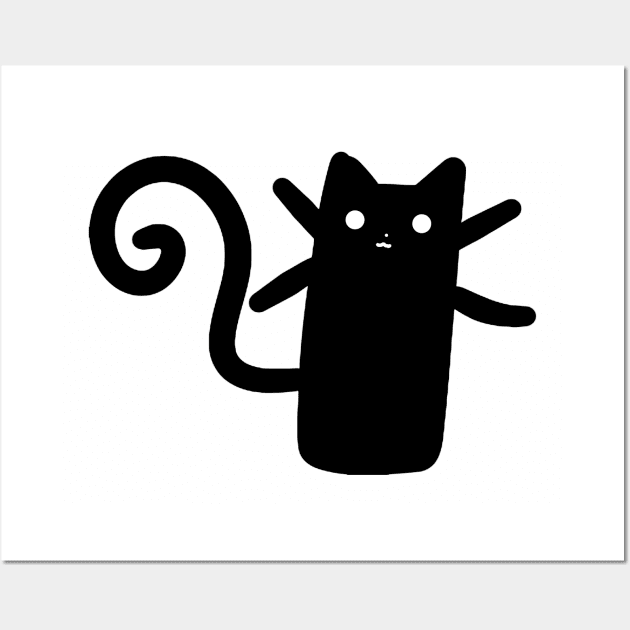 Teeny Tiny Black Cat Wall Art by saradaboru